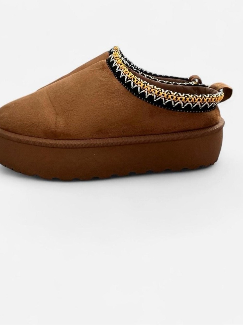 Mudd Brown Platform Slip-On Clog with Braided Trim